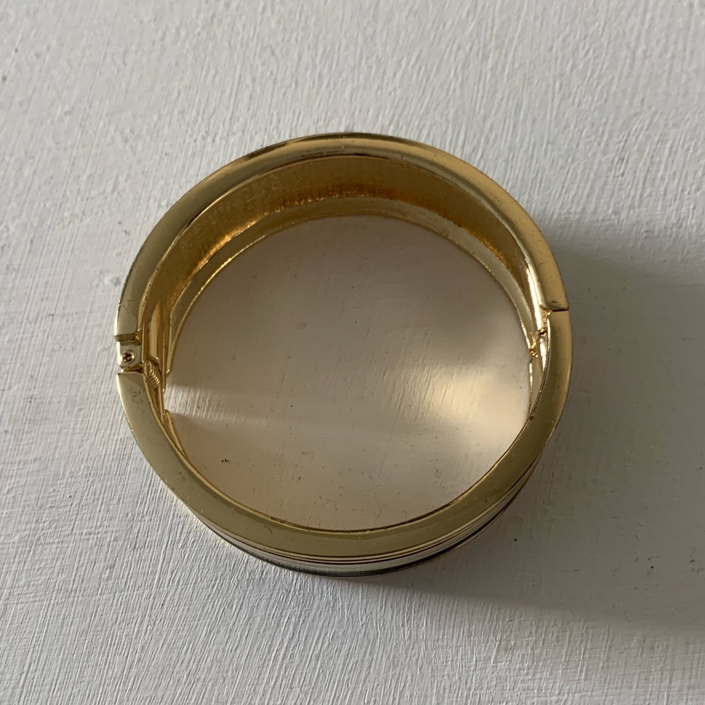 Black, white, and gold bangle